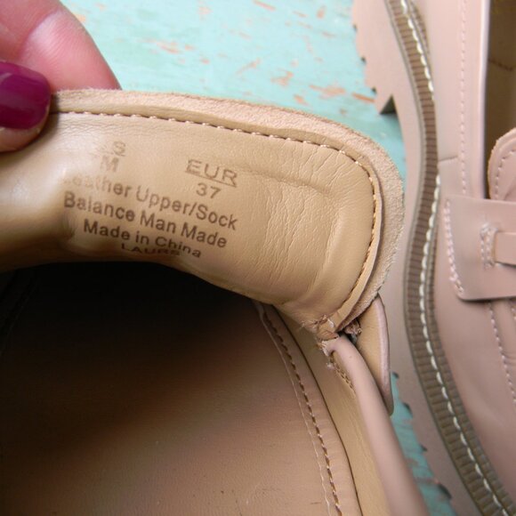 Sam Edelman Laurs Platform Chunky Lug Heel Leather Loafer MAPLE SUGAR SZ 7M - Picture 7 of 7